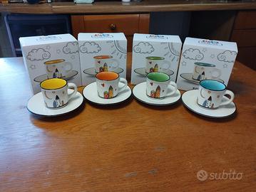 Set 4 tazzine Egan con piattini