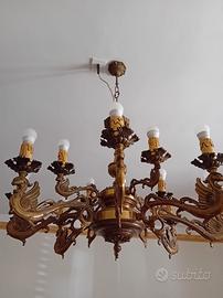 lampadario in ottone