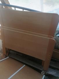 Struttura letto singolo con rete a doghe