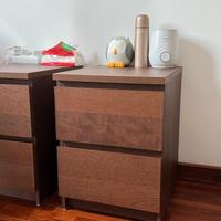 Comodini Malm Ikea Marrone Scuro