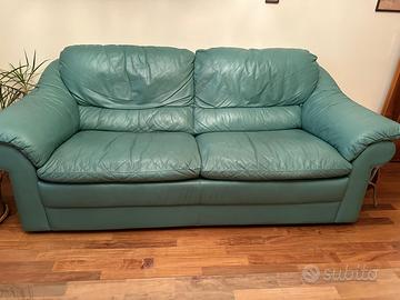 Divano letto in Pelle Verde