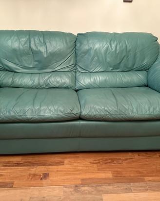 Divano letto in Pelle Verde