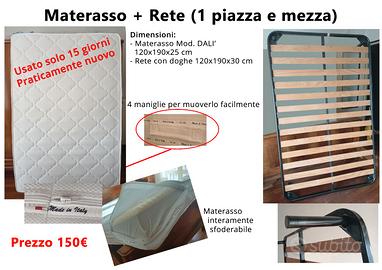 Materasso + Rete da una piazza e mezzo (120x190)