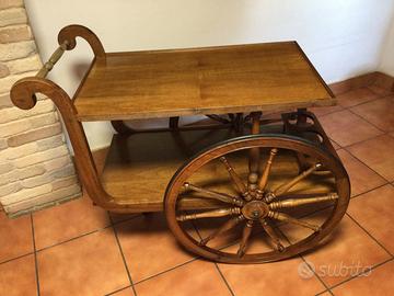 Carrello portavivande in massello anni 50