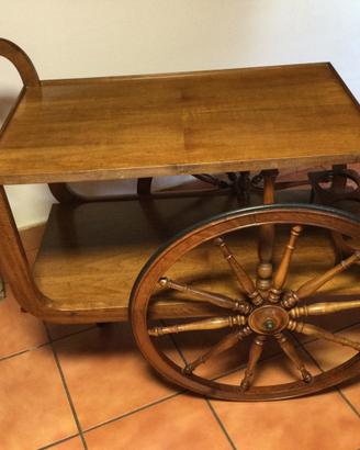 Carrello portavivande in massello anni 50
