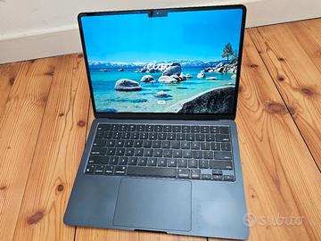 MacBook air M2 13" Mezzanotte, scatola originale