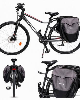 Bici B'Twin 28" con Portapacchi e 2 Borse Laterali