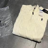 Maglione a treccia bianco