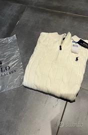 Maglione a treccia bianco