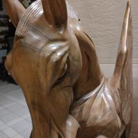 SCULTURA IN LEGNO CAVALLO PEGASO