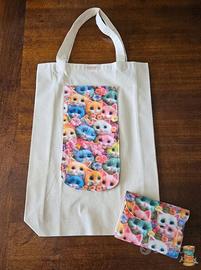 Shopping Bag Ecologica Richiudibile in Cotone