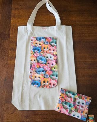 Shopping Bag Ecologica Richiudibile in Cotone