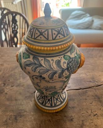 Vaso in maiolica policroma Artigianato Italiano 