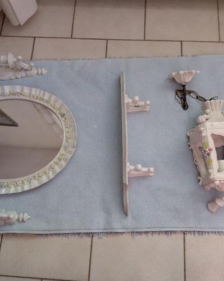 Arredo da bagno composto da 5 pezzi ceramica Leoni