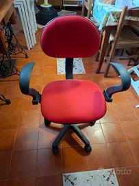 Sedia da Ufficio / Scrivania Ergonomica Rossa