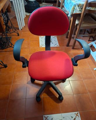 Sedia da Ufficio / Scrivania Ergonomica Rossa