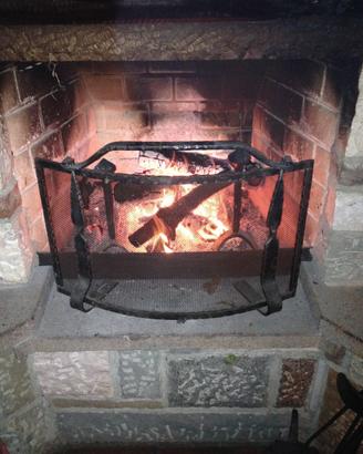 Set completo da camino in ferro battuto