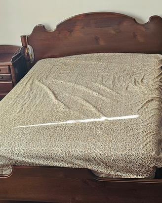 Letto, Credenza, 2 Comodini in legno