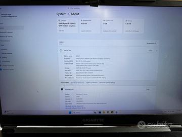 Gigabyte a7 x1 portatile rtx 3070 da gaming laptop