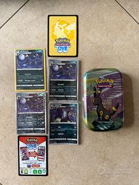 Lotto Pokémon Umbreon – Tin vuota + 6 carte
