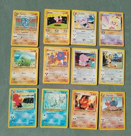 📦 Lotto 12 carte Pokémon vintage anni 1999/2001  