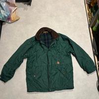 K-Way Vintage Green Jacket – Tartan Lined – Cordur