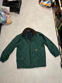 K-Way Vintage Green Jacket – Tartan Lined – Cordur