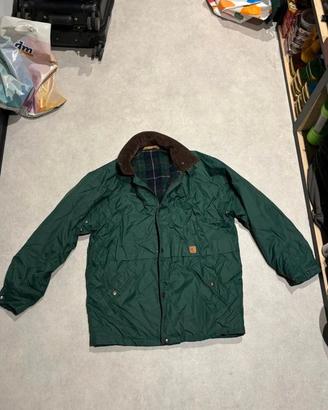 K-Way Vintage Green Jacket – Tartan Lined – Cordur
