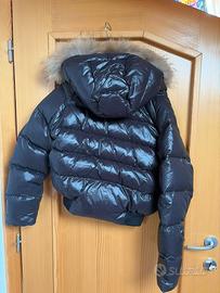Giacca Piumino Moncler Vintage Nero Lucido con Cap