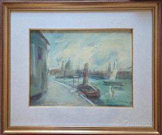 Quadro Aldo Radi "A Venezia" - 1974 - Olio su tela