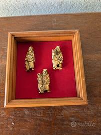 3 statuette giapponesi Netsuke.