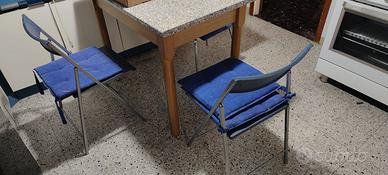 tavolo cucina, zampe  con rotelle 3 sedie