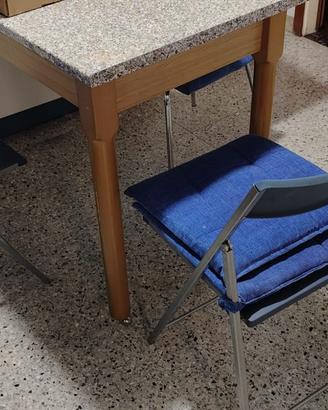 tavolo cucina, zampe  con rotelle 3 sedie