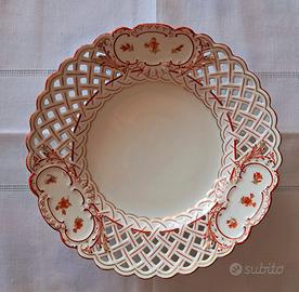 Piatto traforato in porcellana Meissen