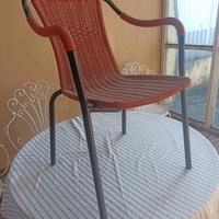 Set 4 sedie da esterno vintage intrecciate