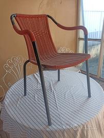 Set 4 sedie da esterno vintage intrecciate