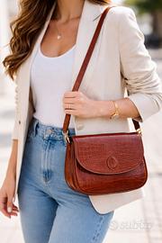 Borsa Pollini vintage vera pelle coccodrillo 