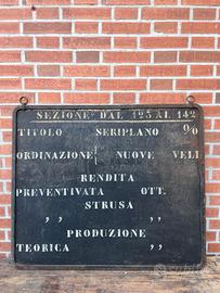 CARTELLO DA FABBRICA BIFACCIALE ANNI 20/30 WW1 WW2