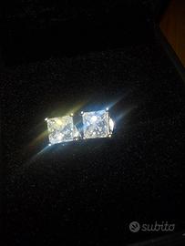 Orecchini d'argento 925 con moissaniti principessa