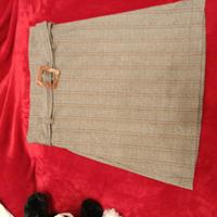 Minigonna elegante gessato con fibbia