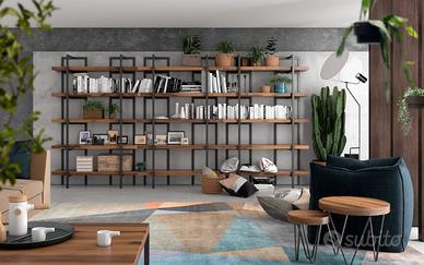 LIBRERIA STILE INDUSTRIALE COMPONIBILE