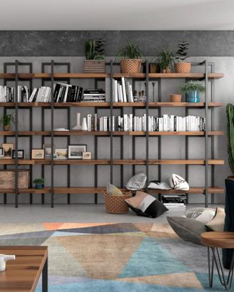 LIBRERIA STILE INDUSTRIALE COMPONIBILE