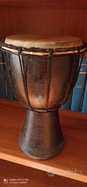 Djembe africano in legno e battente in vera pelle