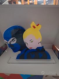 marco lodola, statuetta in plexiglass diabolik 