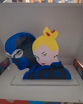 marco lodola, statuetta in plexiglass diabolik 