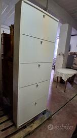 Scarpiera Slim a Colonna 5 Scomparti Bianca