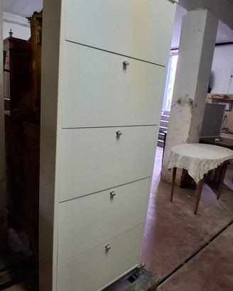 Scarpiera Slim a Colonna 5 Scomparti Bianca