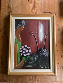 Quadro originale di eliano fantuzzi con cornice