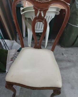 6 Sedie in legno da restaurare stile Chippendal