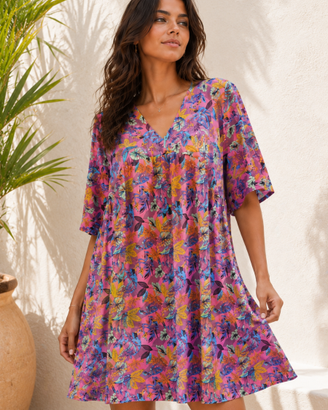 Mini abito donna multicolor estivo leggero cotone